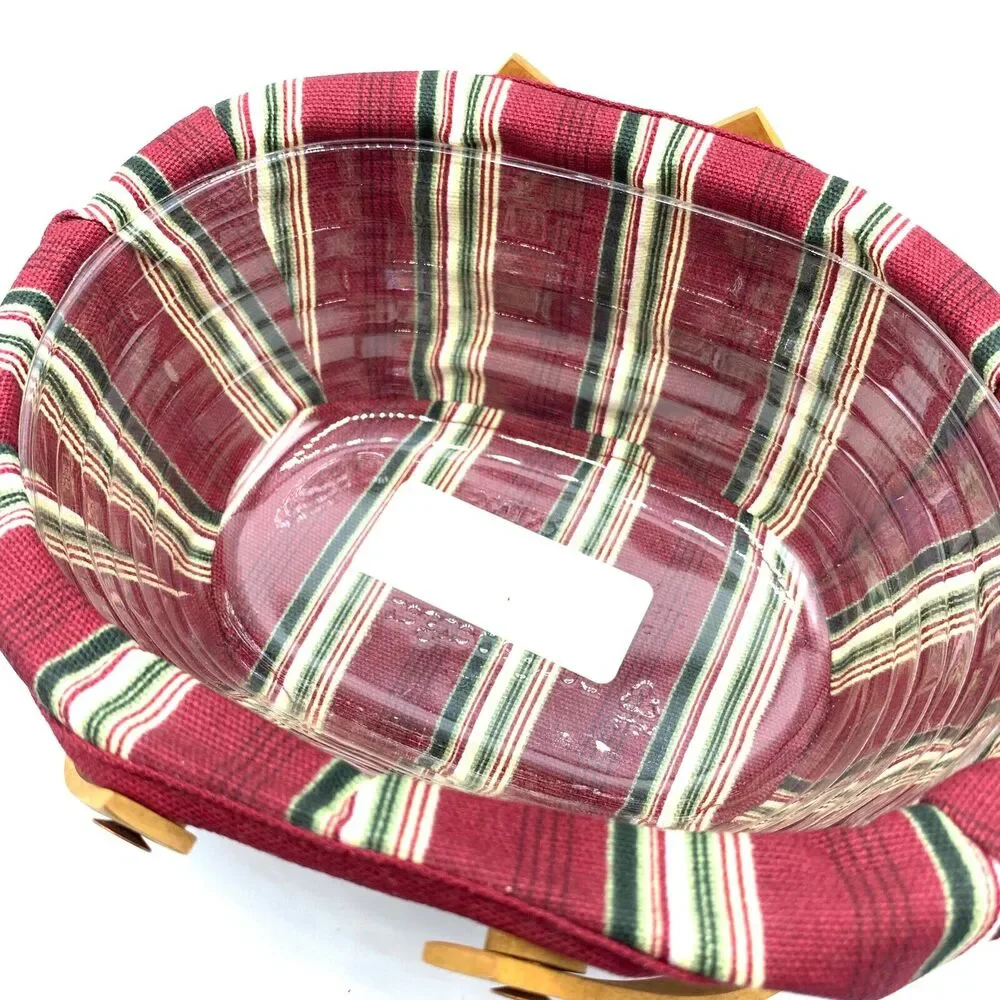 Longaberger 2004 Gumdrop Tree Trimming Limited Basket Fabric Liner Protector Lid